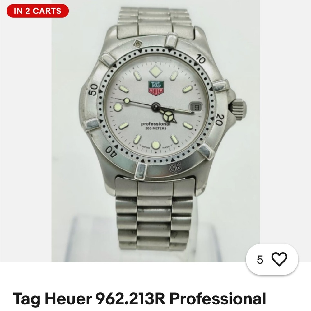 Tag Heuer Silver Professional Dive Watch